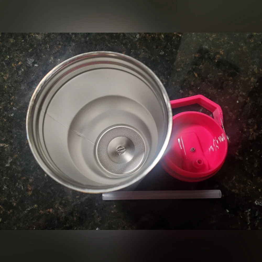 Stanley Pink Tumbler with Multicolor Design - Picture 5 of 6